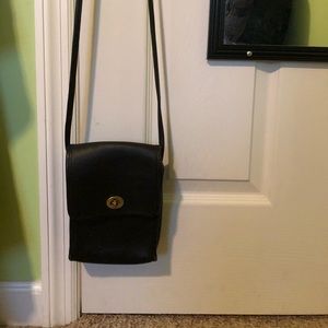 Coach Black Leather Rectangle Crossbody